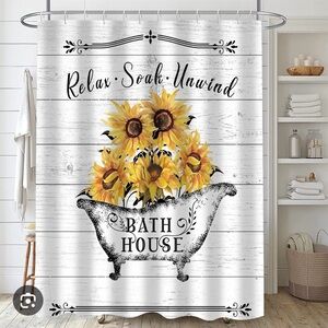 Sunflower Shower Curtain Set NEW